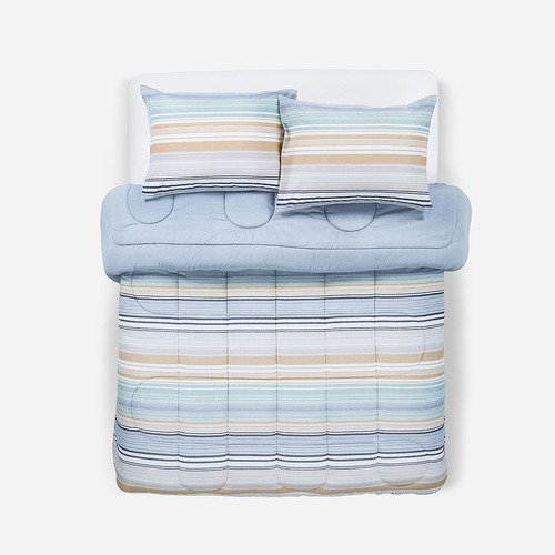 Plumón Reversible Soft Touch Alirio Azul 2 Plazas
