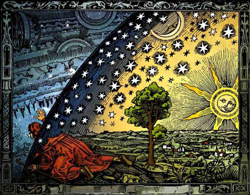 Lienzo Tela Grabado Flammarion 1888 París 50 X 60 Astronomía