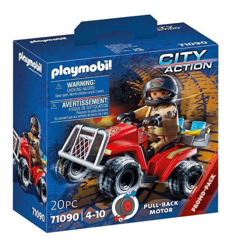 Figura Armable Playmobil City Action Bomberos Speed Quad 3+