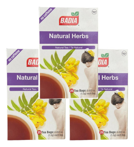 X3 Té Badia Natural Herbs 25sob - Unidad a $2540