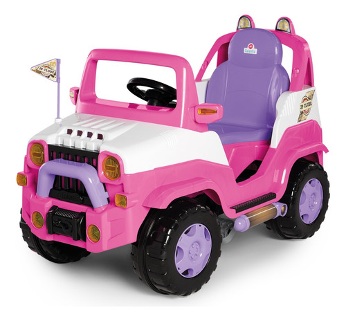 Veículo a pedais carro removível Calesita Quadriciclo Infantil cor rosa