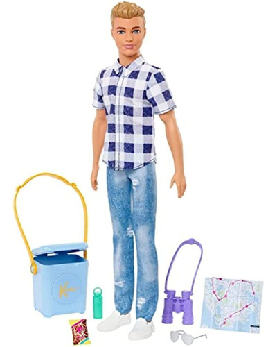 Barbie It Takes Two Ken Camping Doll Con Camisa A Cuadros, J