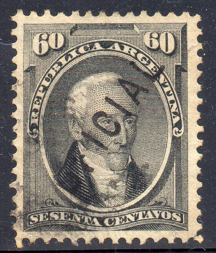 Argentina 1884. 60c Posadas Sobrecarga Oficial A Mano Usado