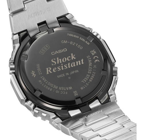 Reloj Casio Plateado Gm-b2100d-1a Original Para Caballero Ew Color del fondo Gris oscuro