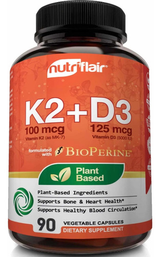 Suplemento en cápsula NutriFlair  Premium K2 + D3 vitamina k2 ´+ d3