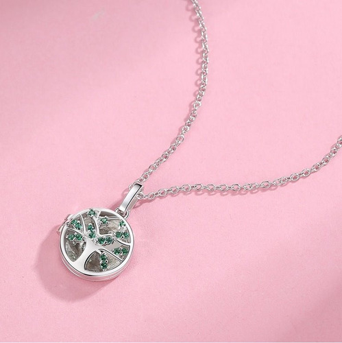 Relicario Collar Para Mujer Árbol De La Vida En Plata 925