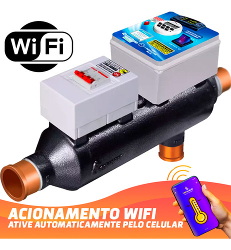 Aquecedor Automático Para Piscina 100m³ C/ Comando Wifi