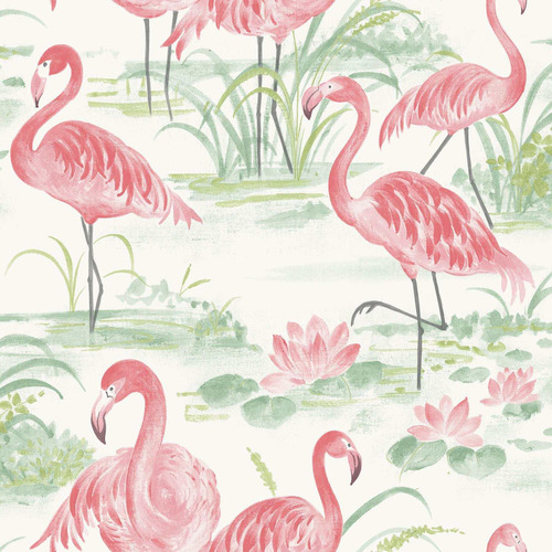 Nuwallpaper Nus3679 Flamingo Beach - Papel Tapiz Para Despeg