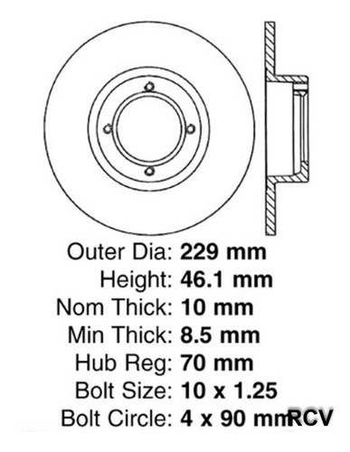 Disco Frenos Der/izq Delantera Para Subaru Loyale   1973