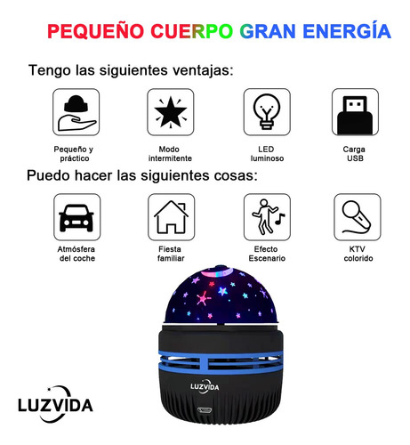 2 Pzs Luces Rgb Dj Led Luz De Fiesta Escenario Disco Lampara