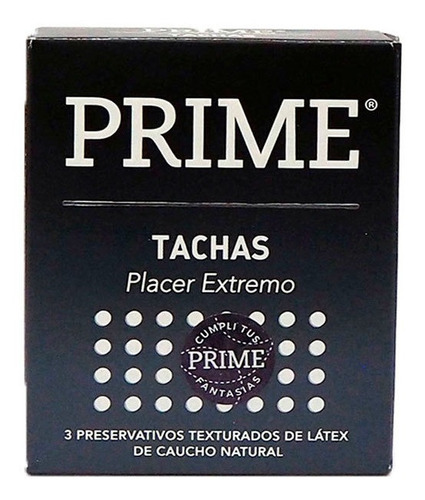 Imagen 1 de 4 de Prime Preservativos Con Tachas X 3 Unidades