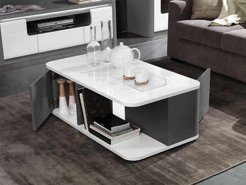 Imagen 2 de 9 de Mesa De Centro Moderna Poliuretano Alto Brillo Ref Prestigio