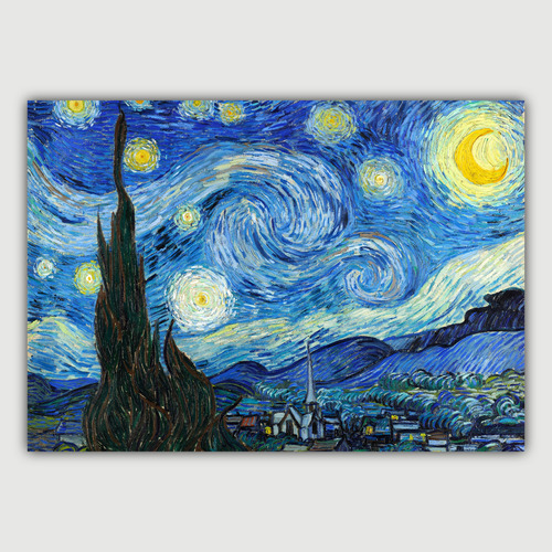 Tela, Lienzo La Noche Estrellada, Van Gogh 80 X 60 Cm 