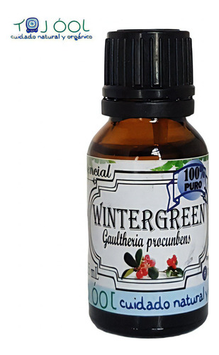 Óleo essencial Nat Wintergreen 100% puro. Orgânico 15ml F
