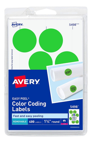 Avery  Etiquetas De Codificación De Colores Extraíbles Pa.