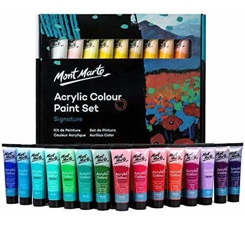 Kit Pintura Acrilica T 36 Colores Acabado Semimate