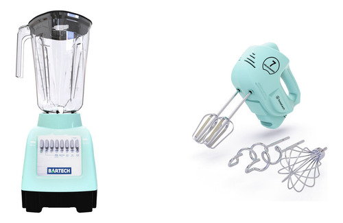 Combo Pack Licuadora Bartech + Batidora M2 200w 10v Verde Color Verde Claro