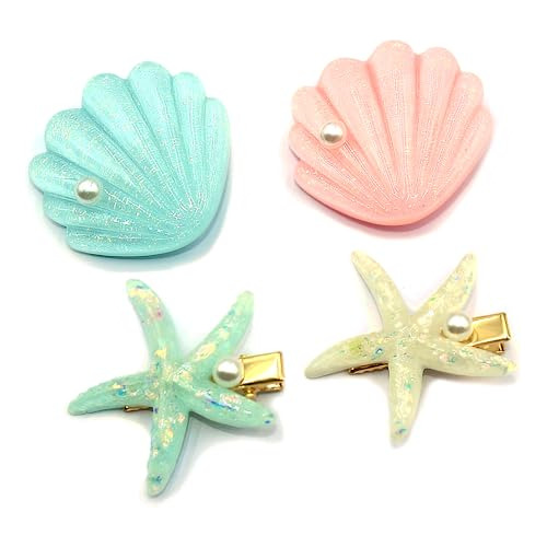 Ikuhrmo Starfish Shell Pearl Hair Clip Set, Traje De 45wnt