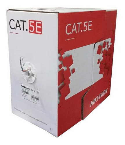 Cable Utp Cat 5e Exterior Hikvision 100% Cobre 305m Certific