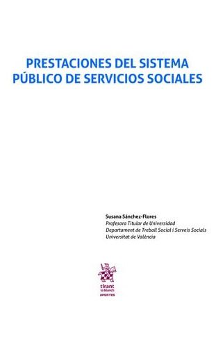 Libro Prestaciones Del Sistema Pãºblico De Servicios Soci...