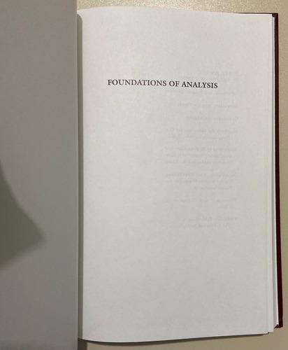 Libro Foundations Of Analysis De Edmund Landau Pasta Dura