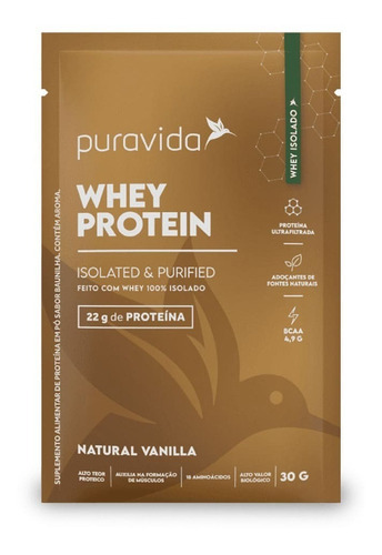 Suplemento Whey Protein 100% Isolado Sachê De 30g - Puravida