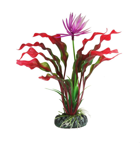 Planta Plastica Soma Echinodorus Com Flor 20 Cm P/ Aquarios