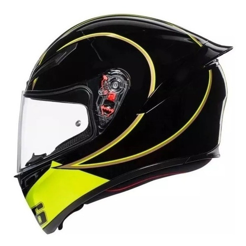 Capacete Agv K-1 Ghotic 46 Preto Branco Dourado Vr46 K1