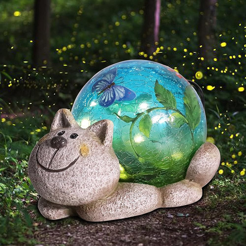 Afirst Solar Garden Statues Outdoor Figurines - Cat Lawn Orn