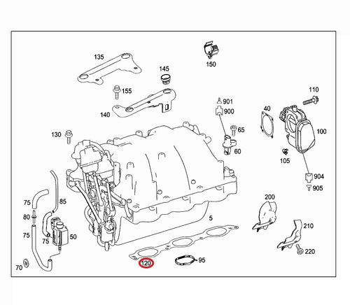 Empaque Multiple Admision Izq Mercedes C350 07-14 E300 05-08