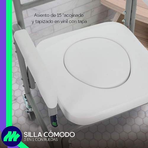 Silla Comodo Ducha Aumento Para Wc Baño 3 En 1