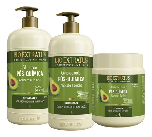 Kit Manutenção Pós Química Abacate E Jojoba Bio Extratus