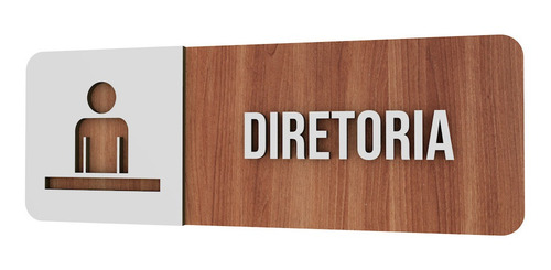 Placa Sinalização Diretoria Creche Alto Relevo Mdf