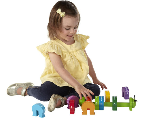 Melissa Doug Contando Caterpillar - Juguete Clásico De Mader