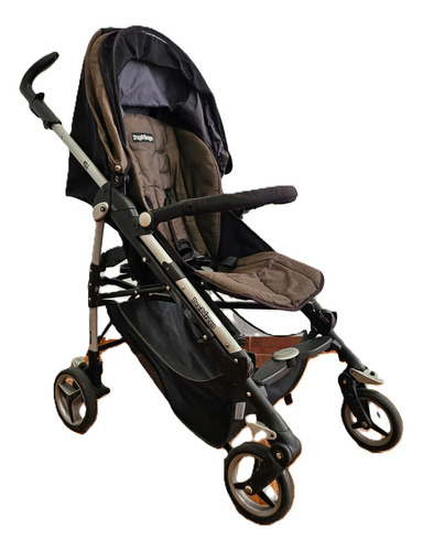 Cochecito Peg Perego Si Con Accesorios + Wawita De Regalo Negro Aluminio (Usado)