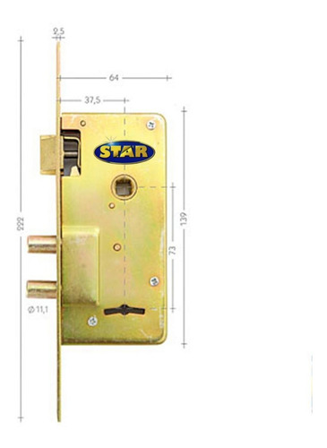 Cerradura Star 210 Doble Perno Reforzad Prof. Ynter Ind.