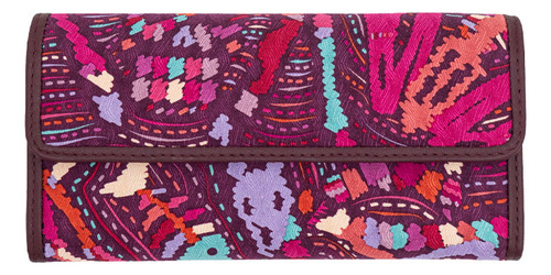 Cartera De Bolsillo Seda Pineda Covalin Viaje Al Mictlán Color Vino