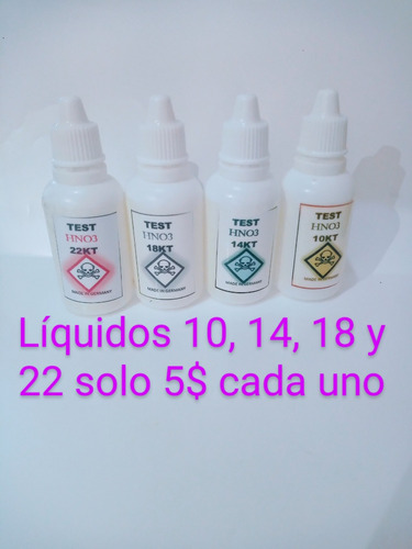 Liquidos Probadores De Oro Y Plata