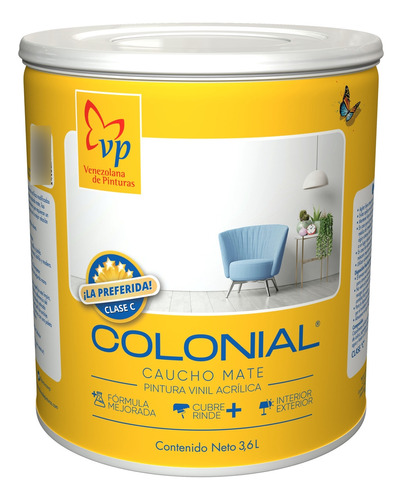 Pintura Caucho Mate Colonial Blanco Intenso Galón Vp