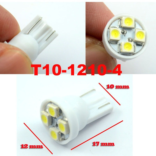 Lampada Pingo T10 4 Led Farol Sandero Ka Palio Gol Moto