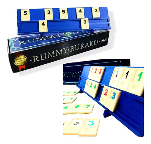 Rummy & Burako Top Juego De Mesa Nupro Numeros Bajo Relieve