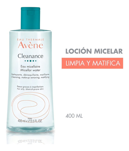 Desmaquillante Agua Micelar Avène Cleanance Para Piel Grasa