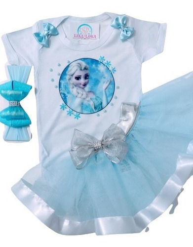 Conjunto Fantasia De Festa Elsa Aventura Congelante Infantil