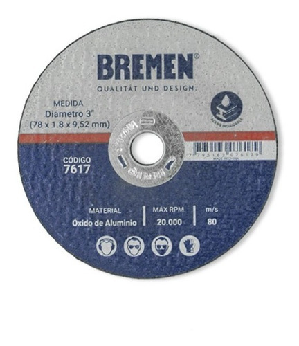 Disco Corte 75mm Amoladora Neumatica X 10 Unid Bremen 7617