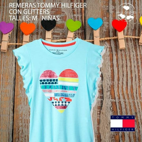 Remera Tommy Hilfiger Nenas Importadas Brillitos 8 10 12 14