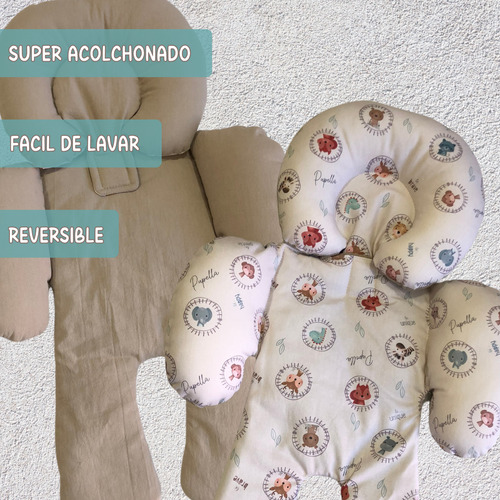 Reductor Huevito Bebe Cochecito Universal Reversible Algodon Caritas