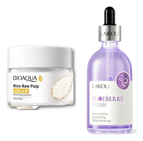 Pack Crema Aclarante De Arroz Bioaqua Y Serum Blueberry