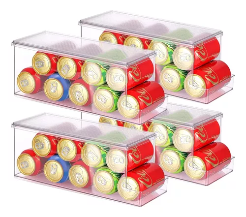  Organizador de latas de soda para refrigerador, dispensador  organizador de latas de acrílico, estante para latas de bebidas  automáticas, organizador de almacenamiento de latas, soporte para bebidas :  Hogar y Cocina