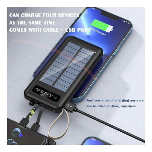 Batería Externa Solar Portable Power Bank 20.000ma