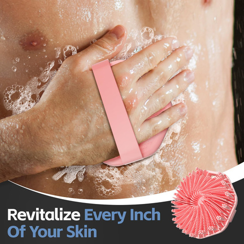 Cepillo De Ducha De Silicona Exfoliante, Masajeador Suave Y